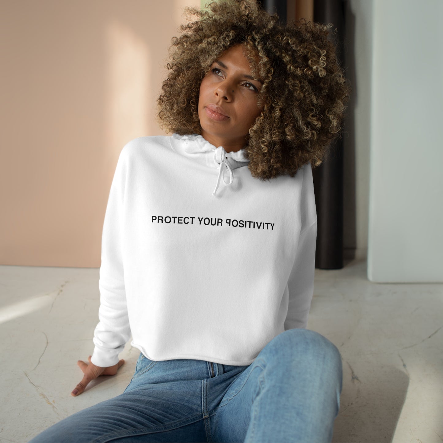 Protect Your Positivity Crop Hoodie